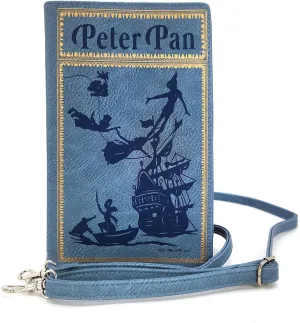 Peter Pan Book Clutch Crossbody Bag for Women, Blue