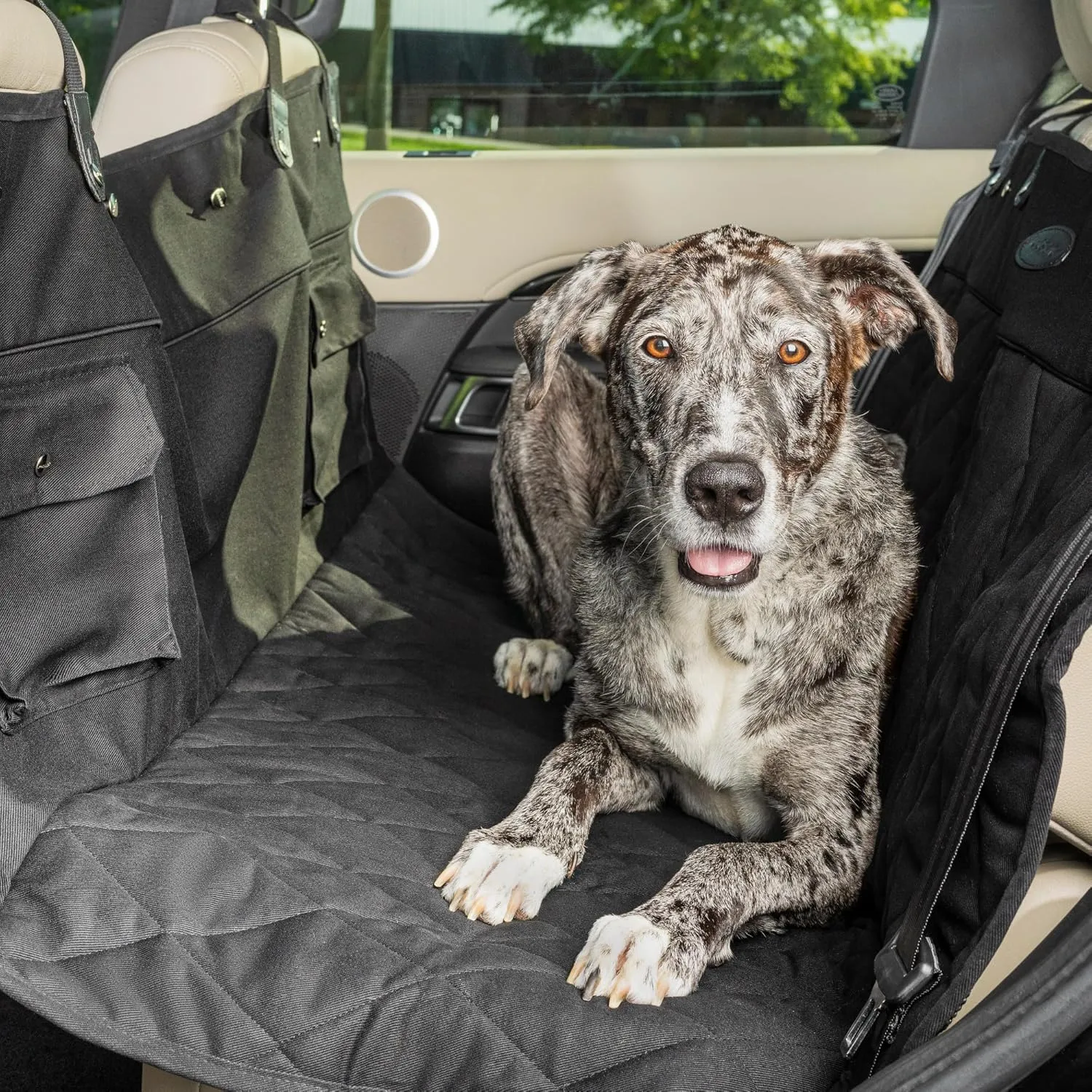 PetSafe Happy Ride Quilted Hammock Seat Cover – Waterproof & Durable – Machine Washable – Fits Most Cars, Trucks & SUVs – Car Seat Protectors for Scratches & Dog Hair