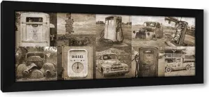 Phillip, Jamie 48x19 Huge Black Modern Framed Canvas Art Print Titled: Route 66