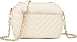 Phone Crossbody Bag with Chain Strap, Lightweight Vegan Leather Shoulder Purse for women