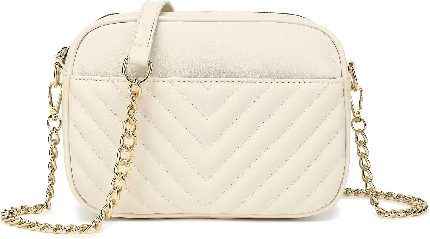Phone Crossbody Bag with Chain Strap, Lightweight Vegan Leather Shoulder Purse for women