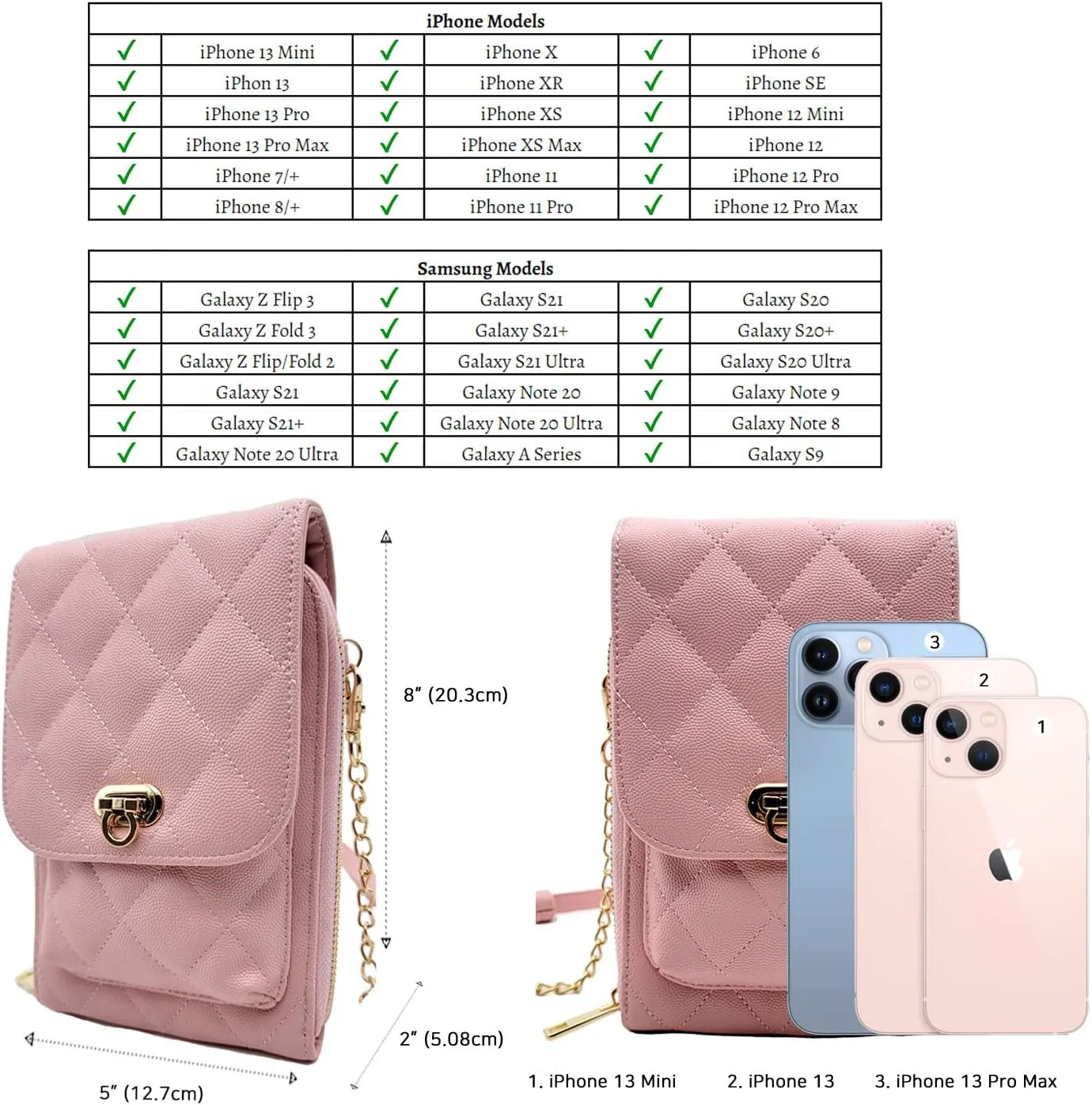Phone Crossbody Bags for Women Small Vegan Leather Mini Shoulder Wallet Card Quilted Purse