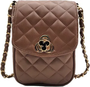 Phone Crossbody Bags for Women Small Vegan Leather Mini Shoulder Wallet Card Quilted Purse