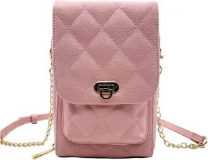 Phone Crossbody Bags for Women Small Vegan Leather Mini Shoulder Wallet Card Quilted Purse
