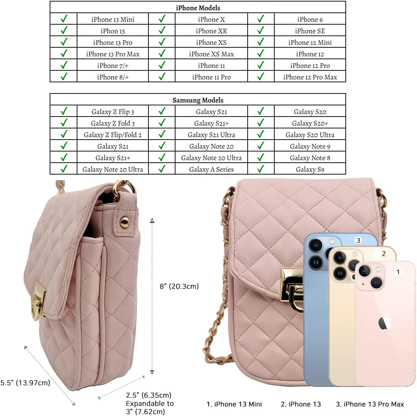 Phone Crossbody Bags for Women Small Vegan Leather Mini Shoulder Wallet Card Quilted Purse