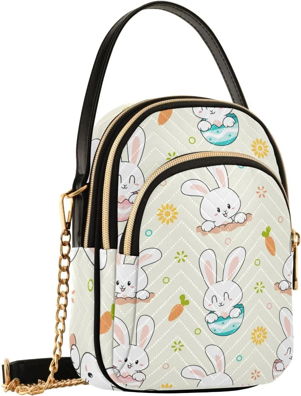 Phone Purse Women Small Cell Wallet Crossbody Bags Women's Mini Shoulder Bag Black Paisley Petals