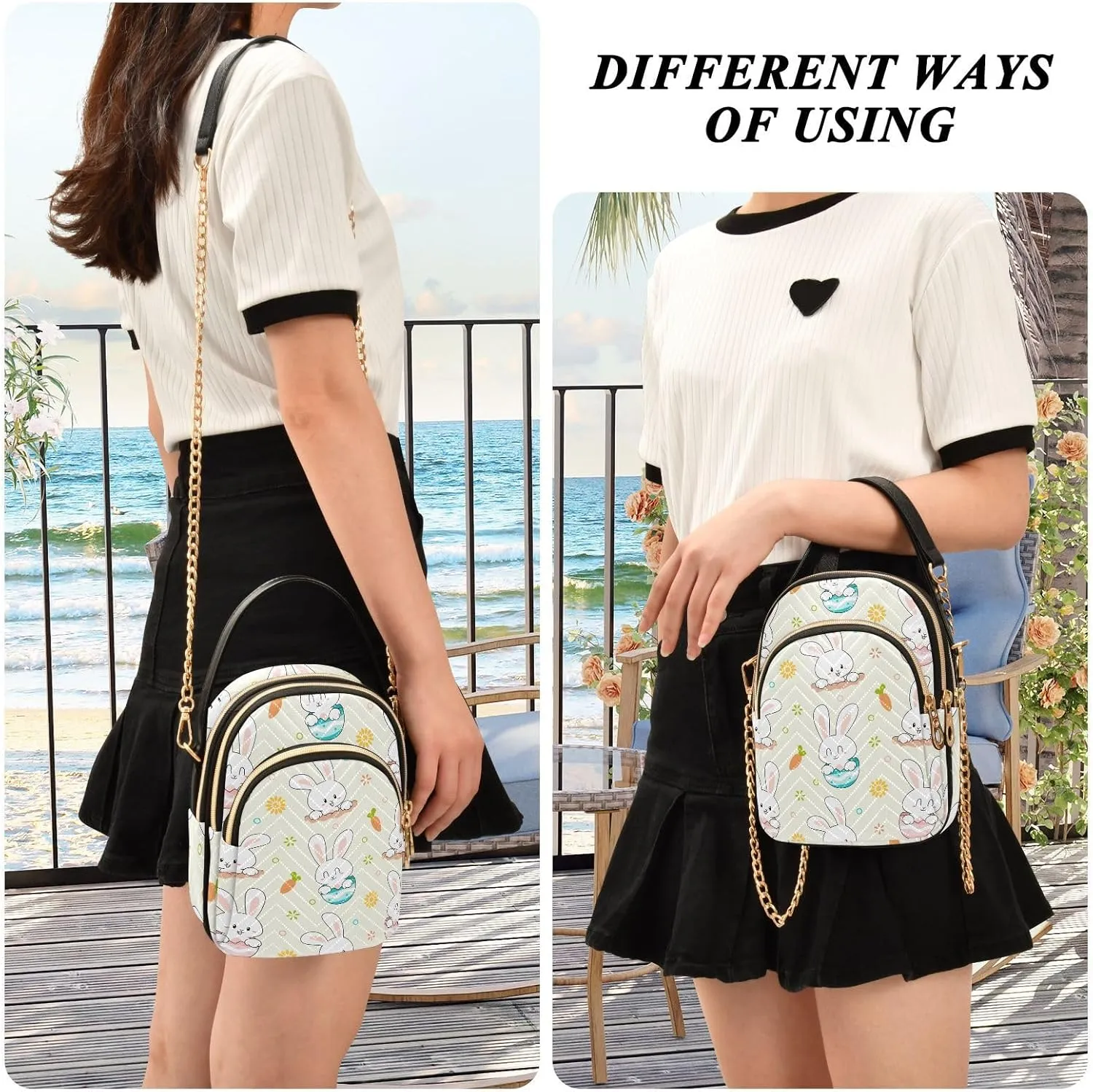 Phone Purse Women Small Cell Wallet Crossbody Bags Women's Mini Shoulder Bag Black Paisley Petals