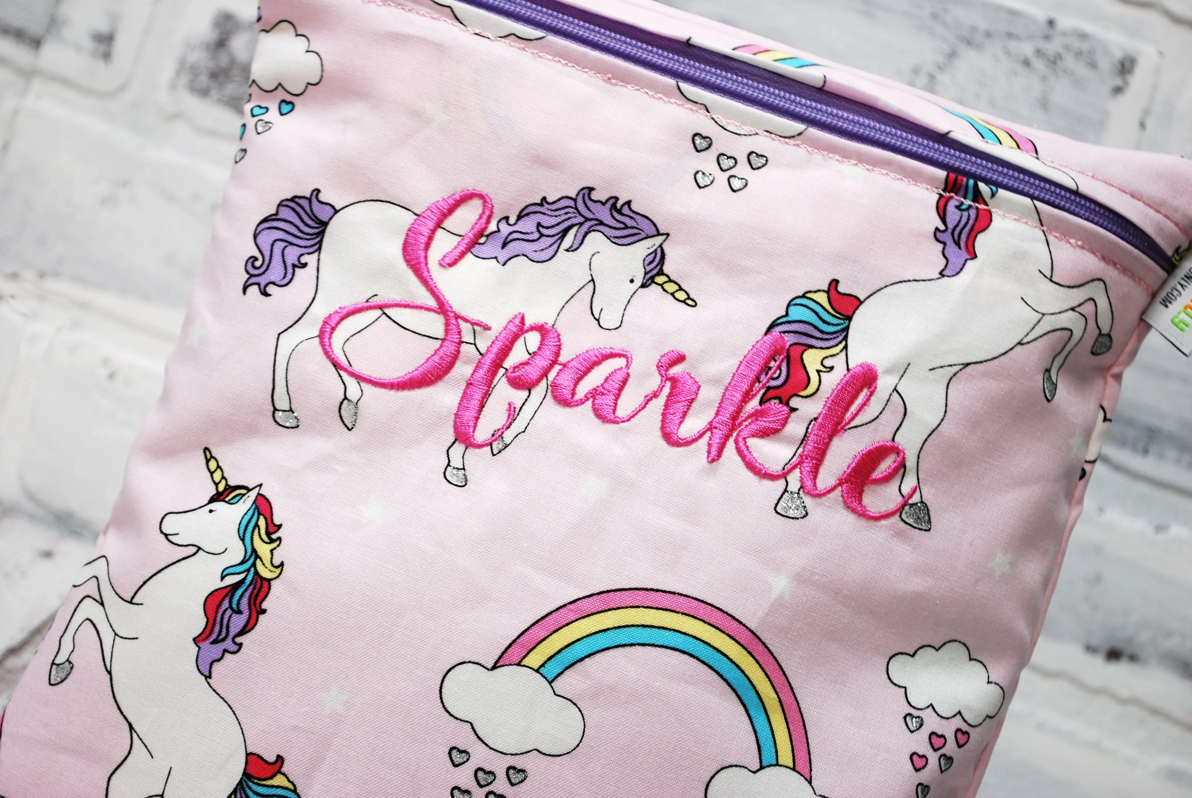 Pink Rainbow Unicorn Reusable Bag