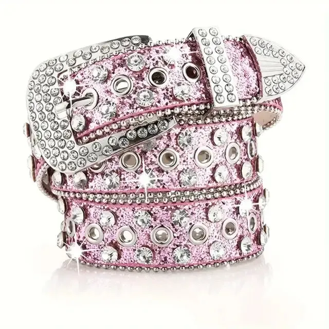 Pink Rhinestone Belt