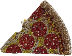 Pizza Diamond Sparkling Clutch Purse Cute Rhinestone Evening Bag for Women Party Cute Shoulder Bag Handbag for Wedding