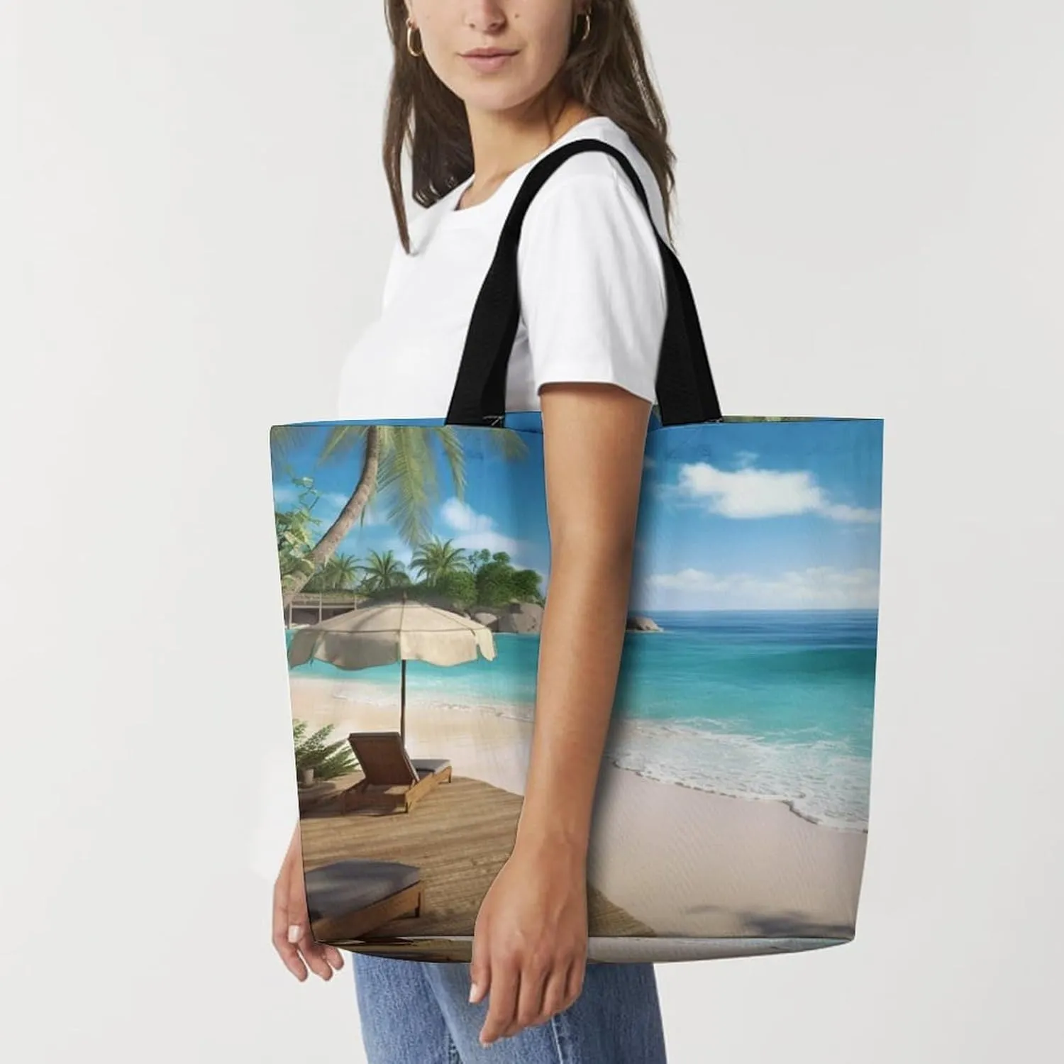Playful Doodles Tote Bags, Reusable Grocery Bags, Large Shopping Bag, Beach Bag for Women