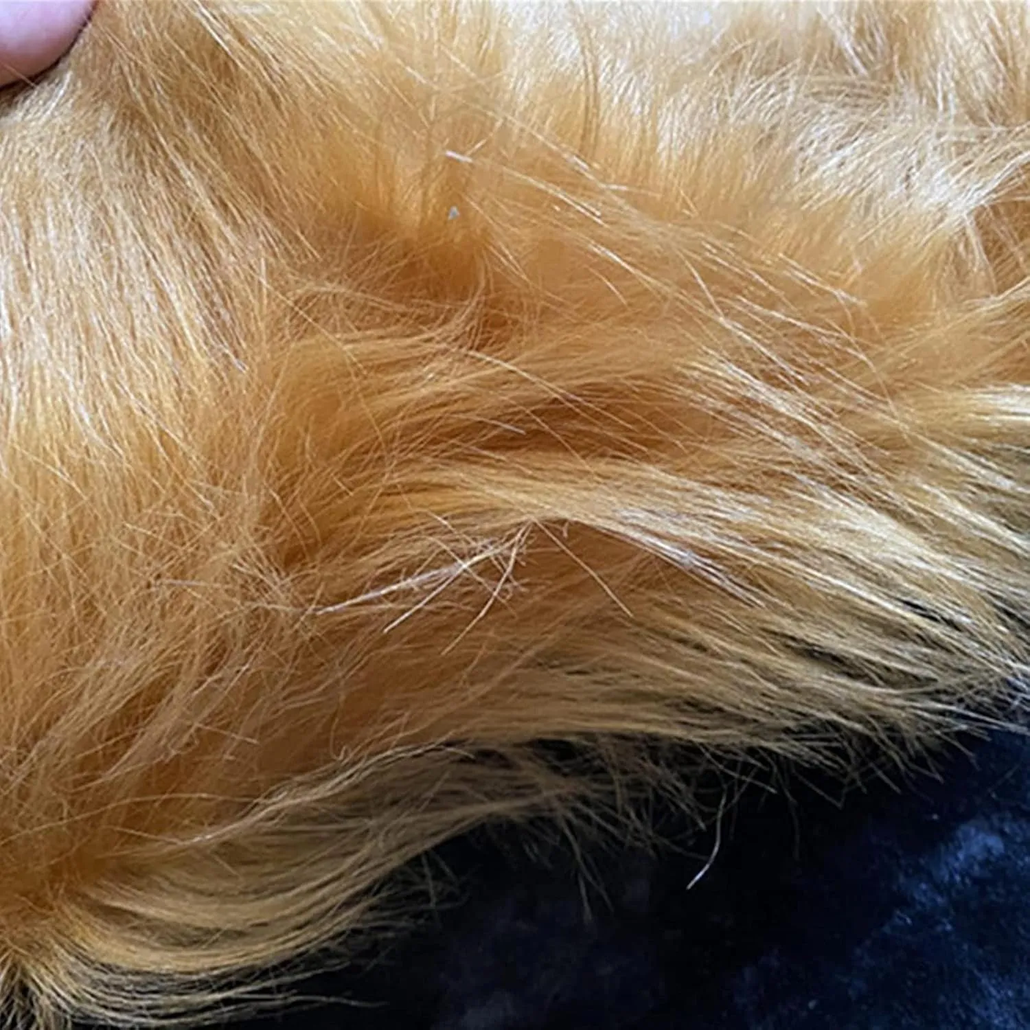 Plush Fabric Fluffy Artificial Fur Fabric Shaggy Long Pile Shaggy Faux Fur Patches Fabric Fuzzy Material Cuts Patches Craft DIY Supply Cos(Size:1.6x0.5m/62.9x19.6in,Color:Orange)