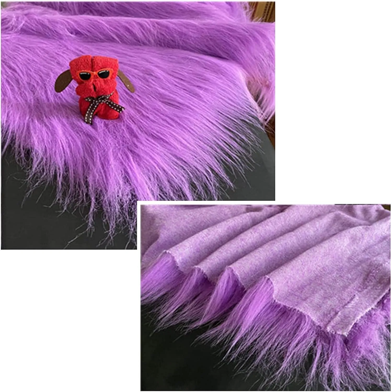 Plush Fabric Fluffy Artificial Fur Fabric Shaggy Long Pile Shaggy Faux Fur Patches Fabric Fuzzy Material Cuts Patches Craft DIY Supply Cos(Size:1.6x0.5m/62.9x19.6in,Color:Orange)