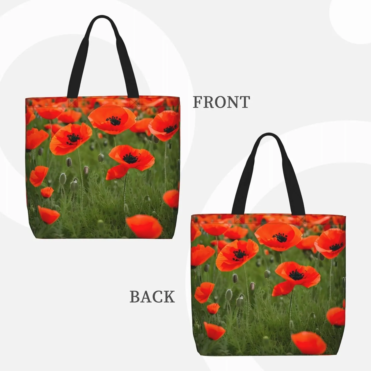 Poppy Flowers Petals 15.7 Inch One-Shoulder Bags For Women With Inner Pockets For Travel, Work And Daily