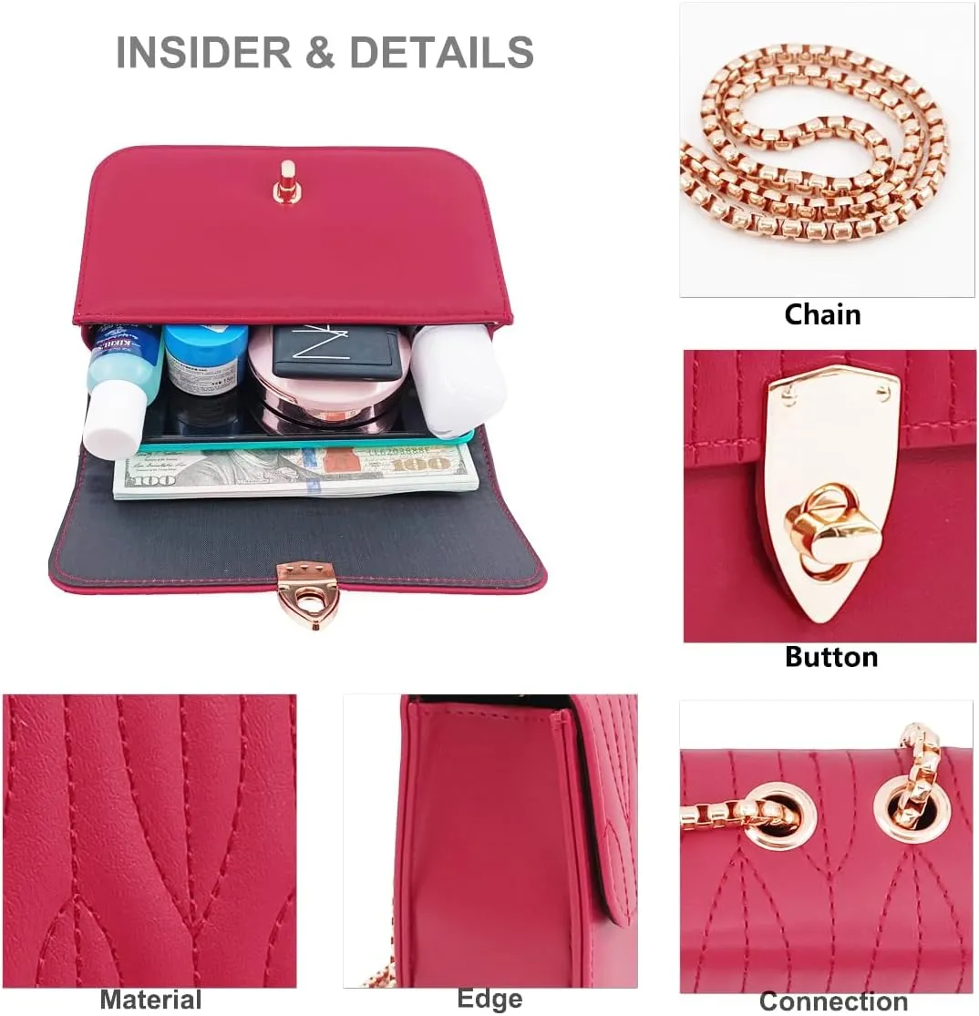 PORT&LOTUS Mini Shoulder Bag for Women PU Leather Small Bags for Women Little Tote Bag Women Purses