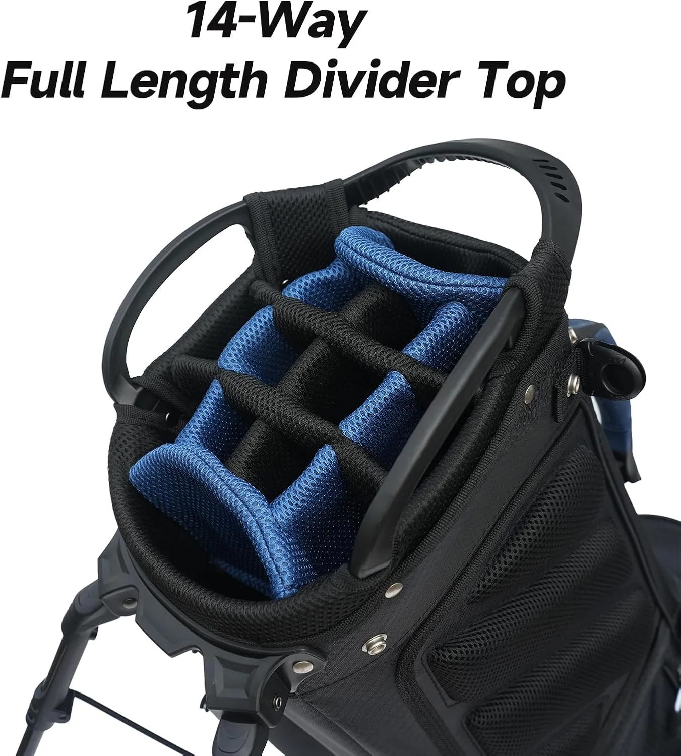 Pro Golf Stand Bag, 14 Way Top with Full Length Dividers, Lightweight Carry Bag with Dual Straps, Ergonomic Back Support, 10 Pockets with Cooler & Waterproof Pocket, for Men and Women