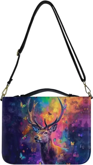 PU Leather Bible Cover Church Book Cover,Carrying Book Case Crossbody Bag Handle