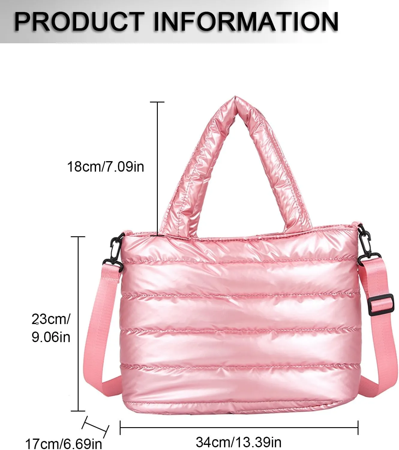 Puffer Tote Bag, Trendy Large Quilted Puffy Tote Bag Purse for Women Multiple-pockets Shoulder Handbags