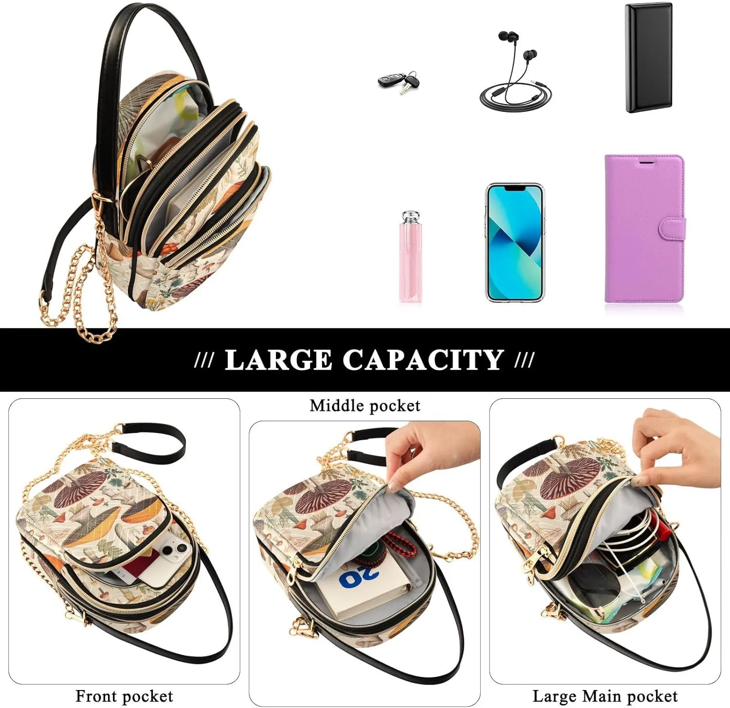 Purple Nebula Women Crossbody Handbag, Small Crossbody Bags for Women Trendy, Fall Crossbody Purse