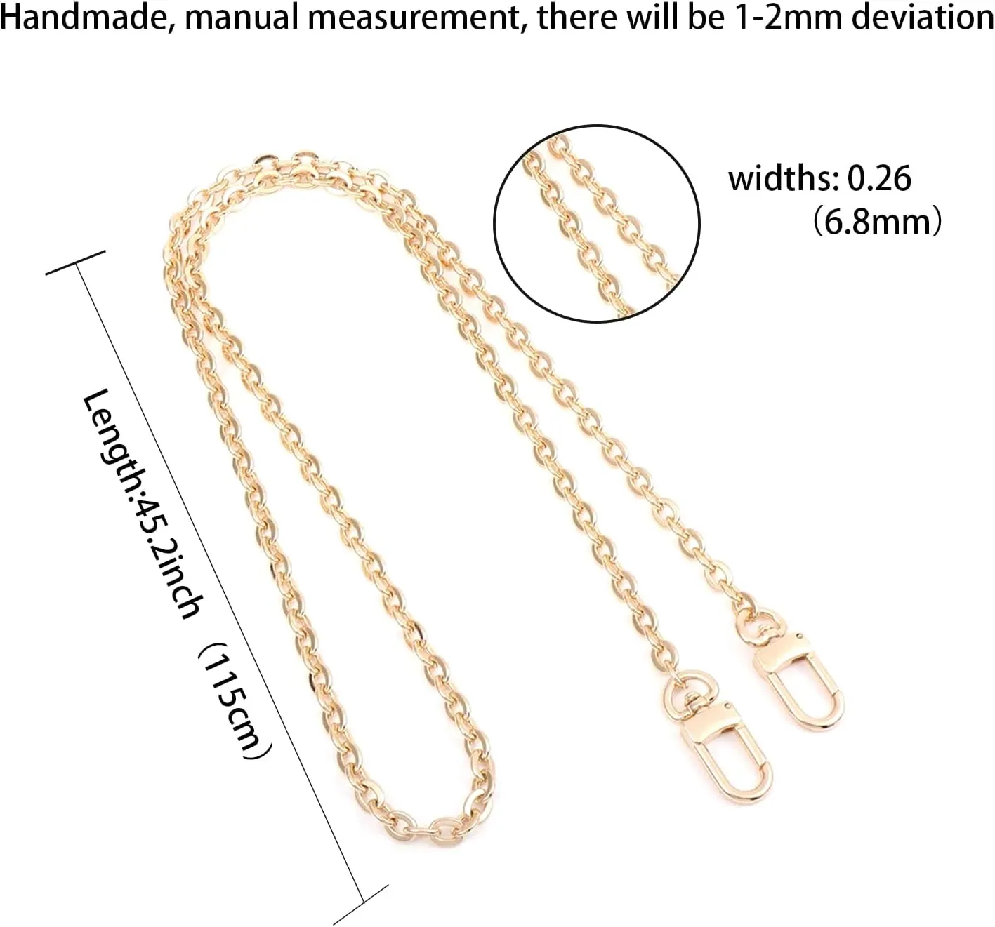 Purse Chain Strap Crossbody Gold Chain Shoulder Bag Replacement Strap
