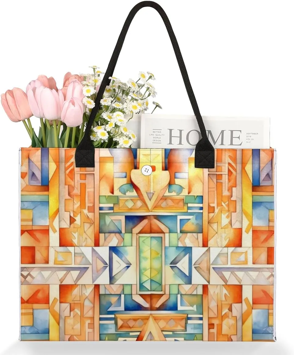 QsirBC Abstract Art Tote Bag for Women Shoulder Bags with Pockets Handbags Purses Large Totes