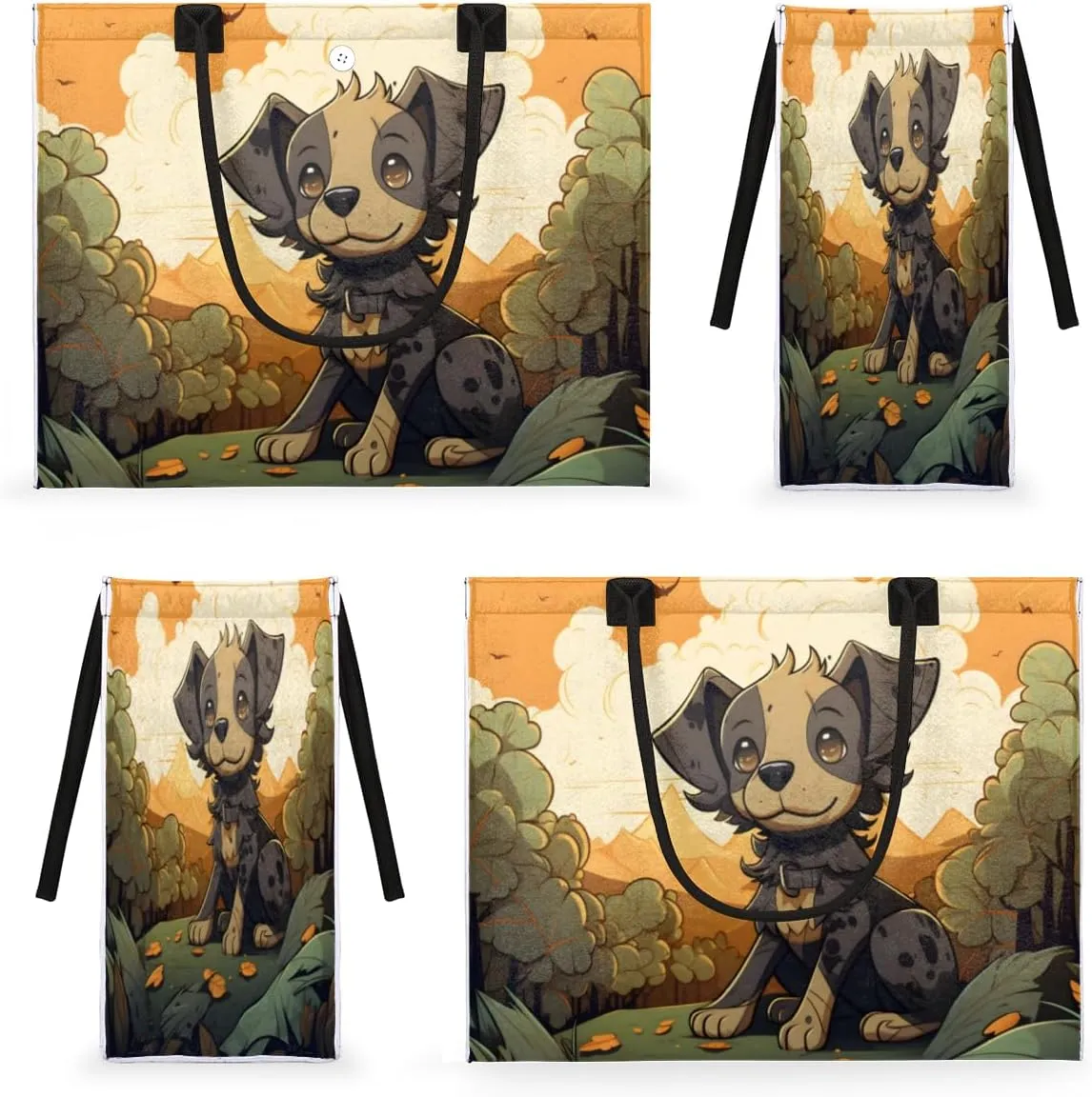 QsirBC Animals Dogs Tote Bag for Women Shoulder Bags with Pockets Handbags Purses Large Totes