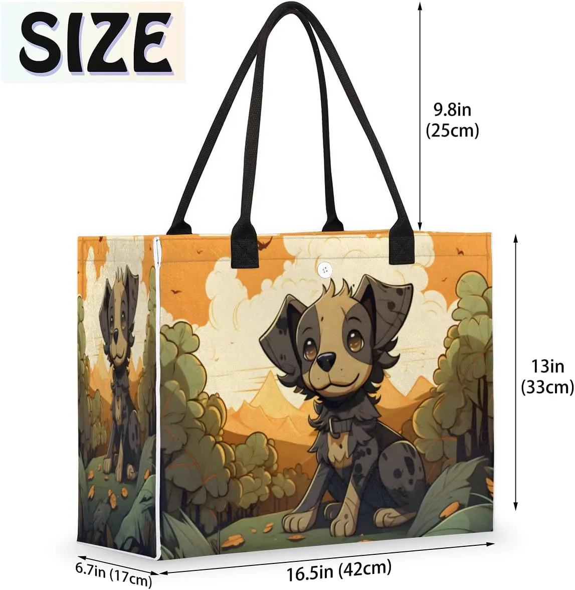 QsirBC Animals Dogs Tote Bag for Women Shoulder Bags with Pockets Handbags Purses Large Totes
