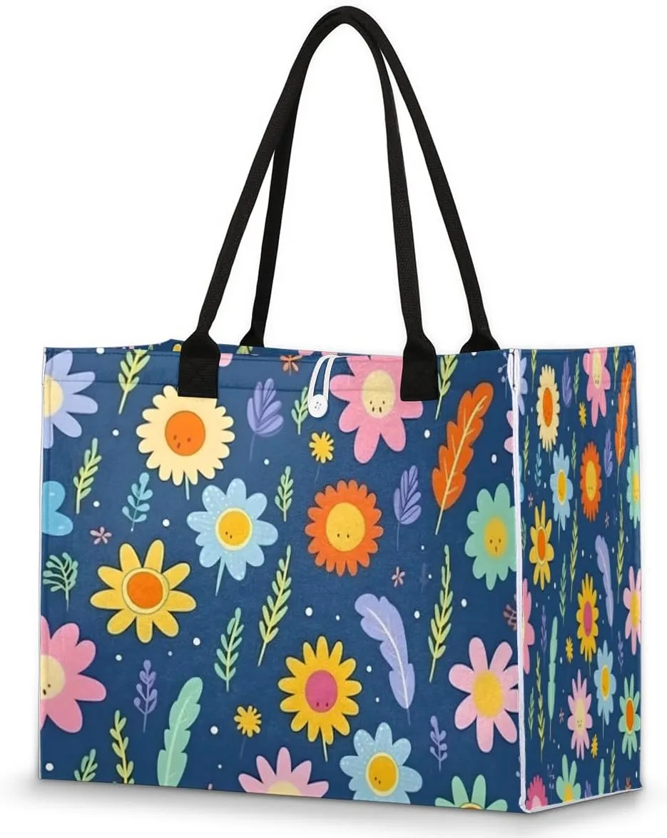 QsirBC Art Abstracted Tote Bag for Women Shoulder Bags with Pockets Handbags Purses Large Totes