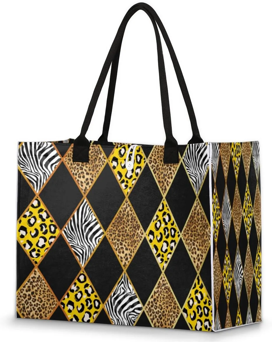 QsirBC Classic Abstractions Tote Bag for Women Shoulder Bags with Pockets Handbags Purses Large Totes