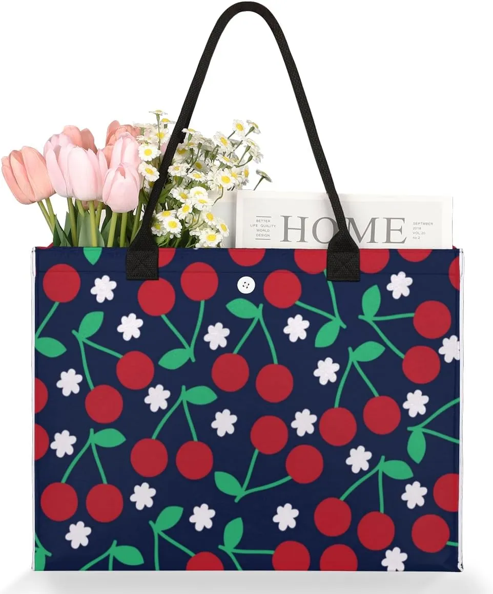 QsirBC Food Design Tote Bag for Women Shoulder Bags with Pockets Handbags Purses Large Totes