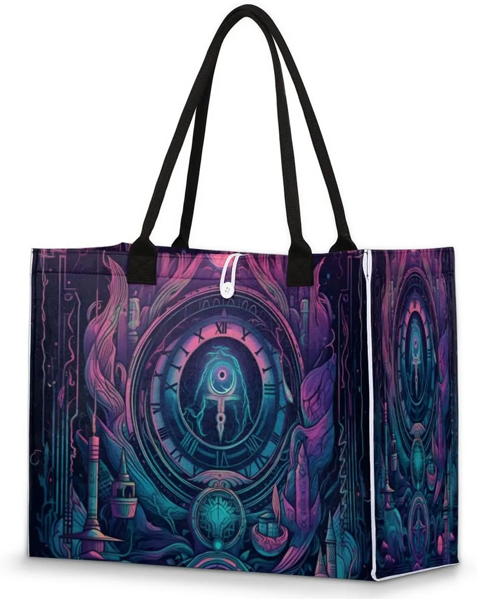 QsirBC Fruits Design Pattern Tote Bag for Women Shoulder Bags with Pockets Handbags Purses Large Totes