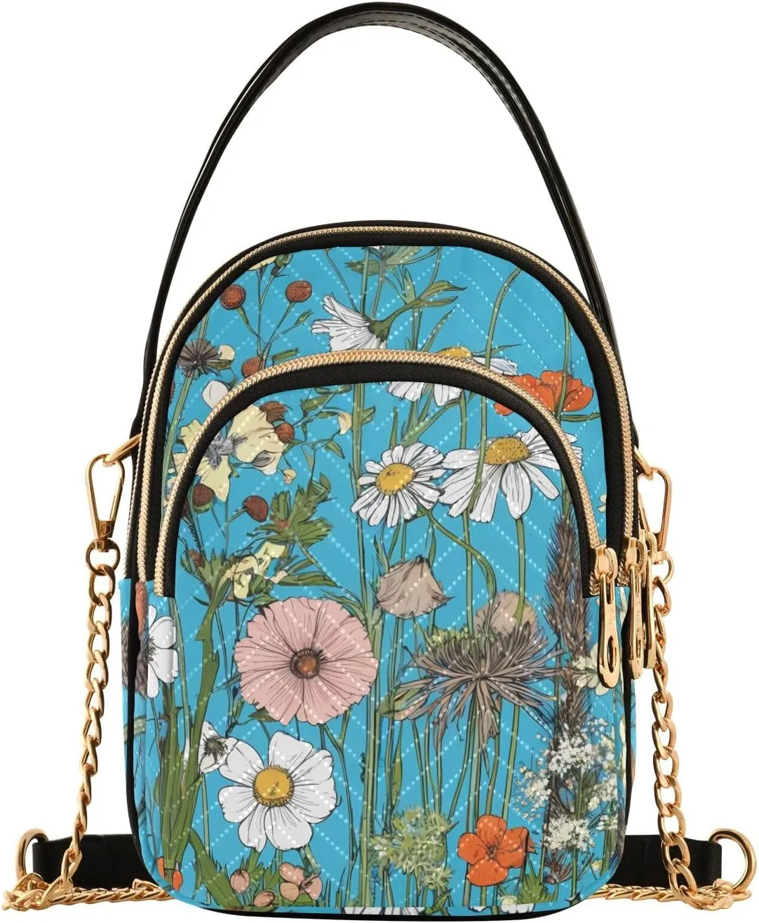 Quilted Crossbody Bag Small Shoulder Purse Women's Handbags Phone Purse with Chain