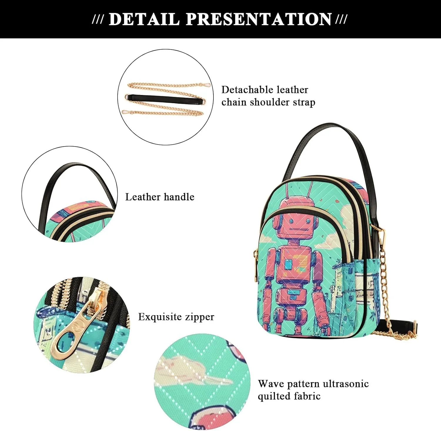 Quilted Crossbody Bag Small Shoulder Purse Women's Handbags Phone Purse with Chain
