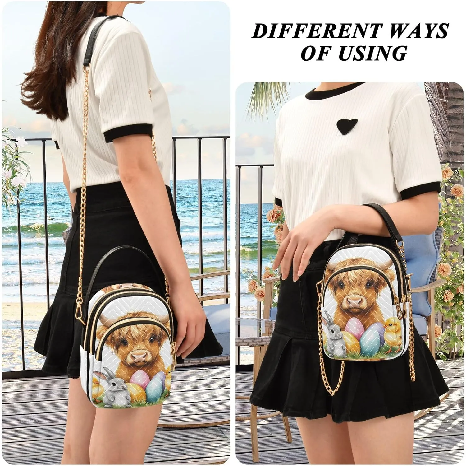 Quilted Crossbody Bag Small Shoulder Purse Women's Handbags Phone Purse with Chain