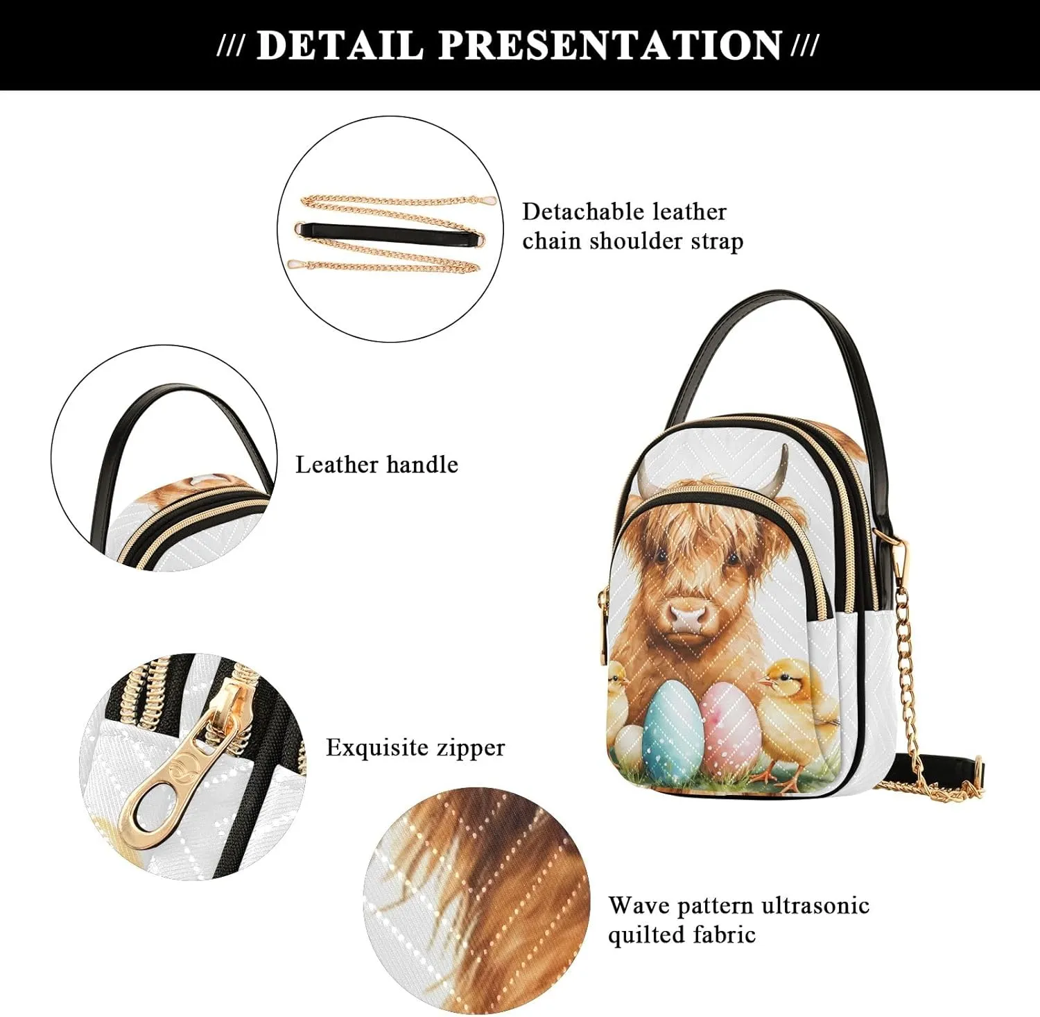 Quilted Crossbody Bag Small Shoulder Purse Women's Handbags Phone Purse with Chain