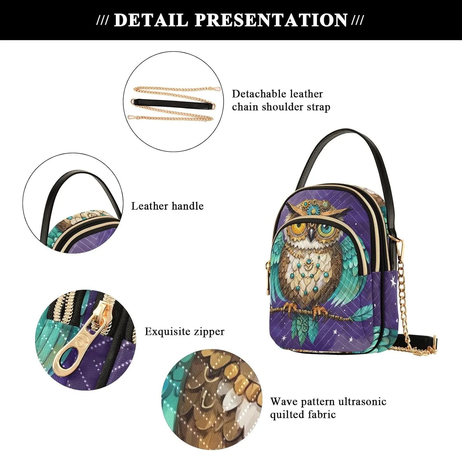 Quilted Crossbody Bag Small Shoulder Purse Women's Handbags Phone Purse with Chain