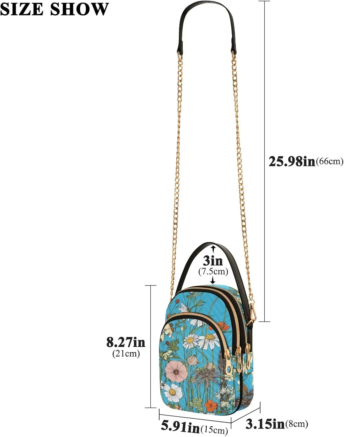 Quilted Crossbody Bag Small Shoulder Purse Women's Handbags Phone Purse with Chain