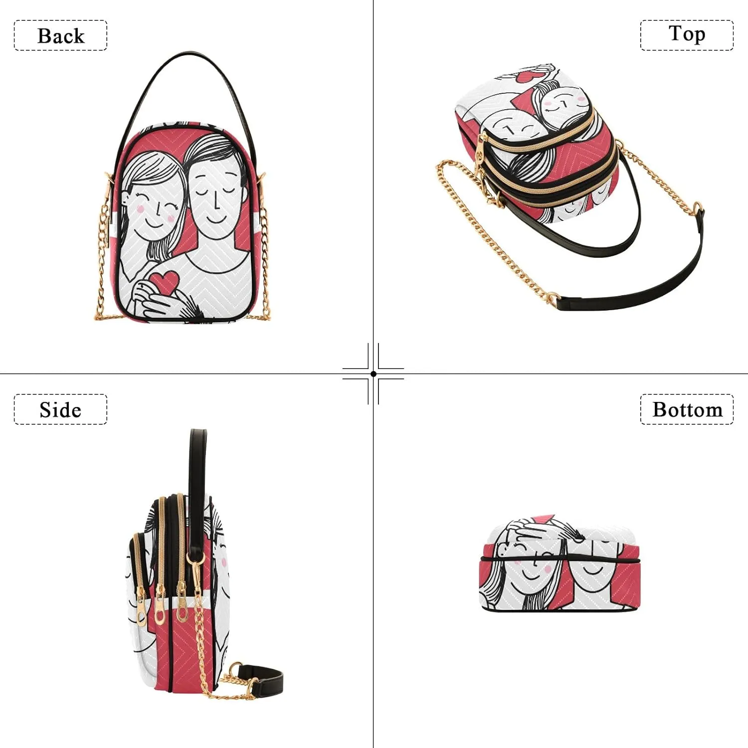 Quilted Crossbody Bag Small Shoulder Purse Women's Handbags Phone Purse with Chain