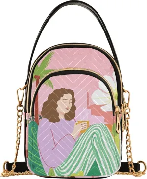Quilted Crossbody Bag Small Shoulder Purse Women's Handbags Phone Purse with Chain