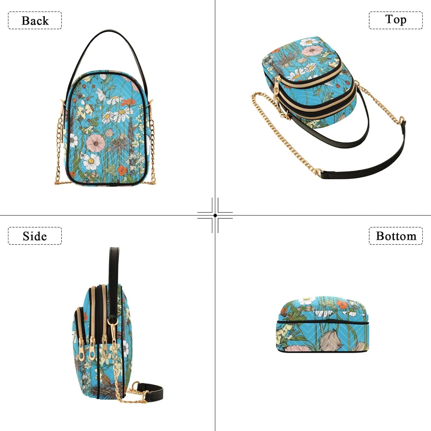 Quilted Crossbody Bag Small Shoulder Purse Women's Handbags Phone Purse with Chain