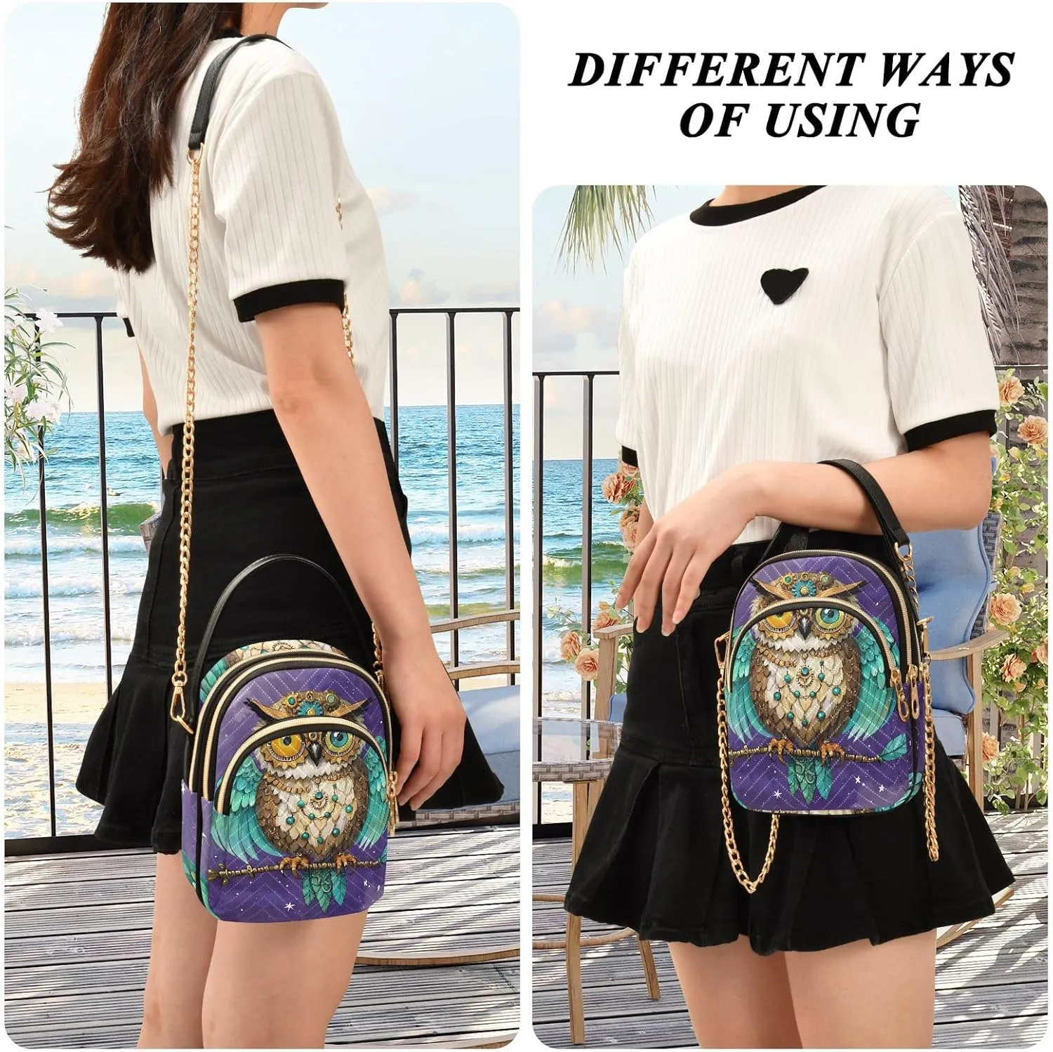 Quilted Crossbody Bag Small Shoulder Purse Women's Handbags Phone Purse with Chain