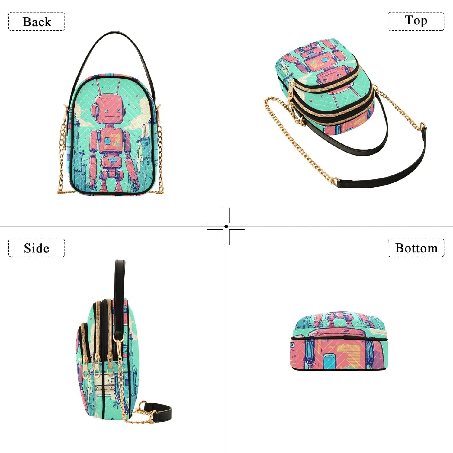Quilted Crossbody Bag Small Shoulder Purse Women's Handbags Phone Purse with Chain