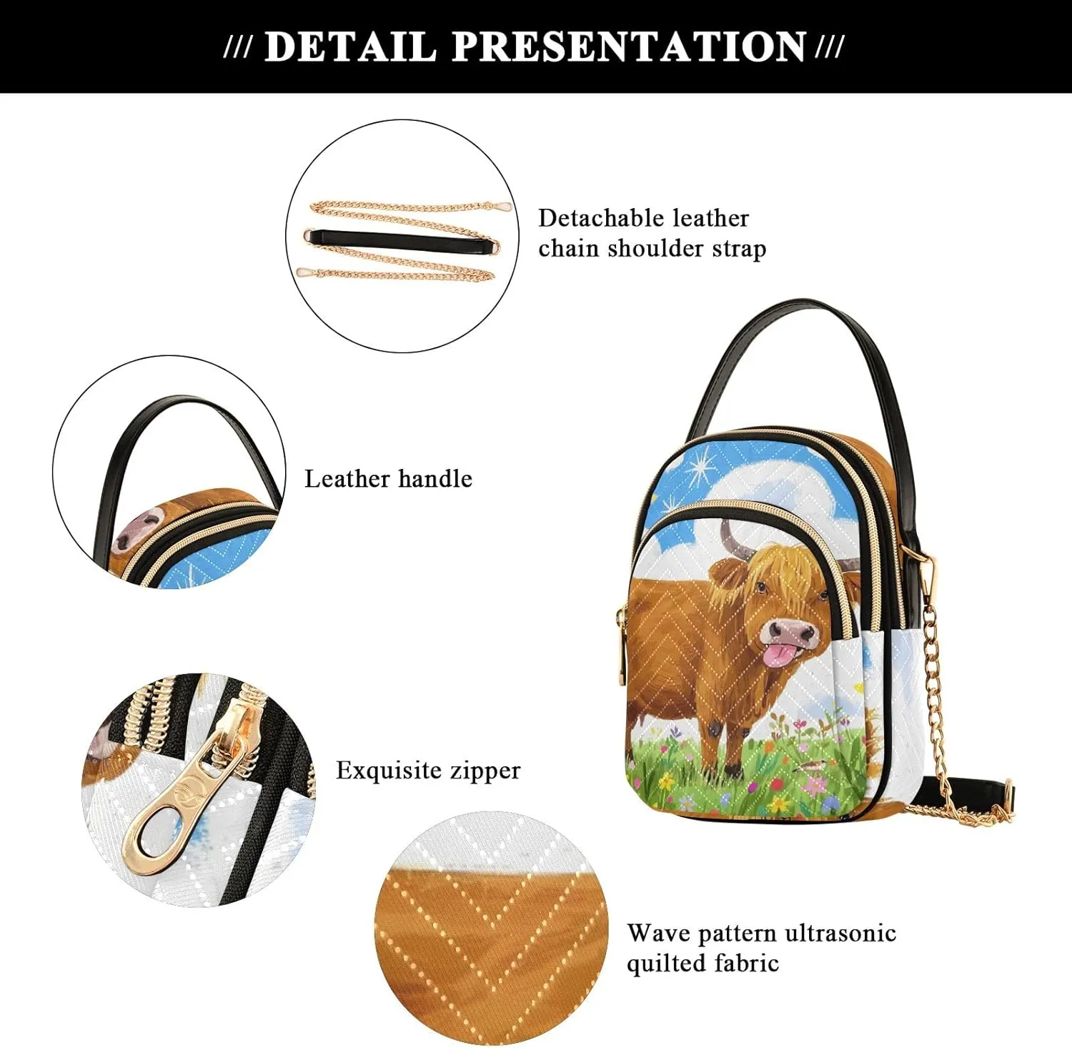 Quilted Crossbody Bag Small Shoulder Purse Women's Handbags Phone Purse with Chain