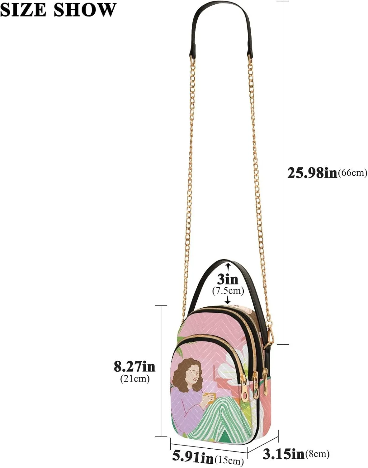 Quilted Crossbody Bag Small Shoulder Purse Women's Handbags Phone Purse with Chain