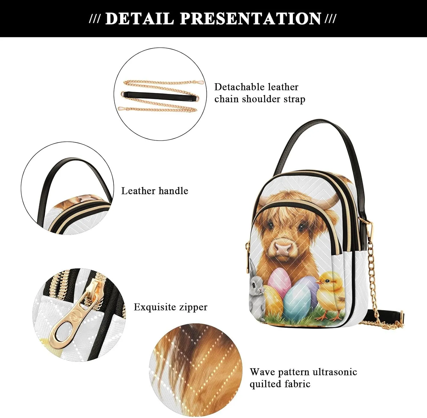 Quilted Crossbody Bag Small Shoulder Purse Women's Handbags Phone Purse with Chain