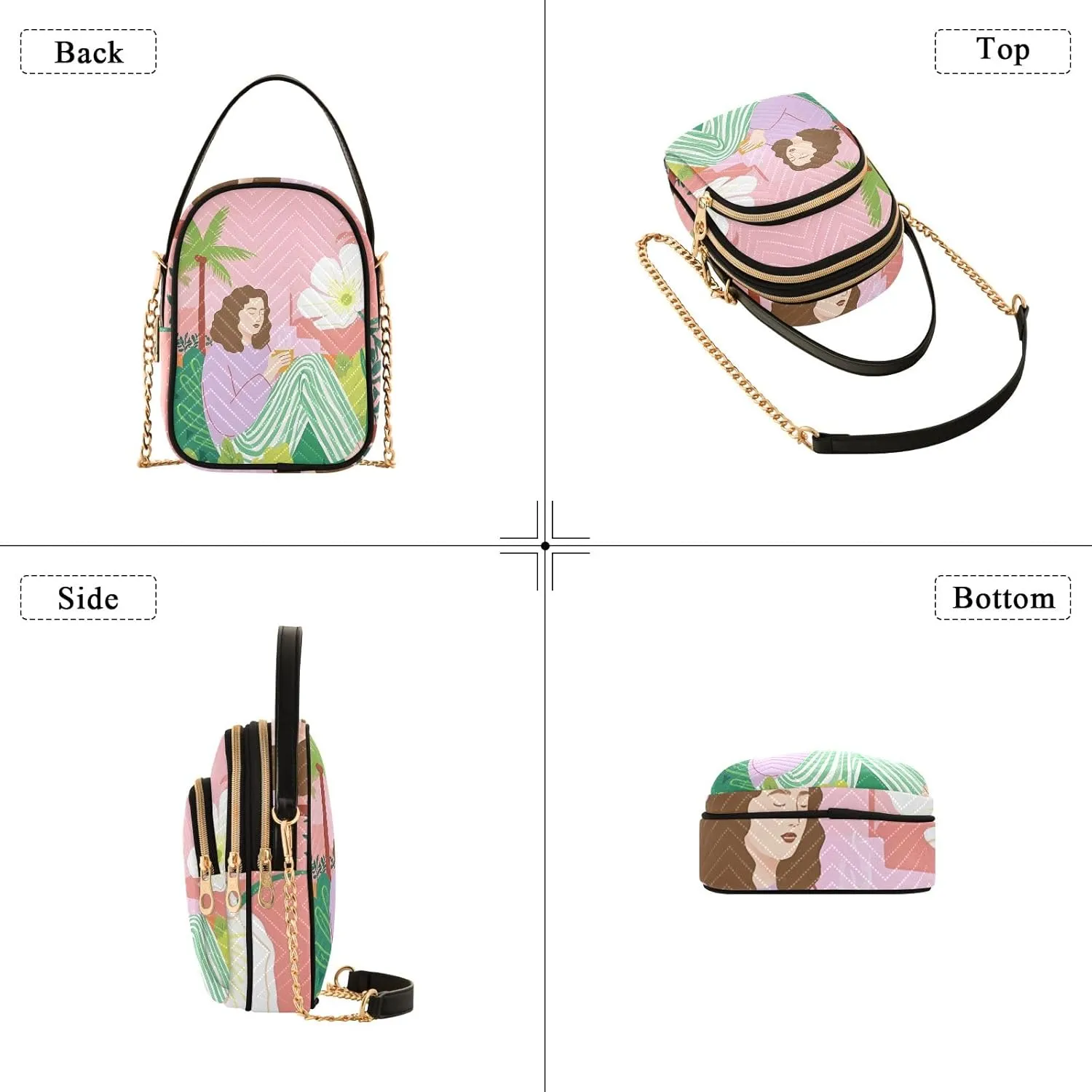 Quilted Crossbody Bag Small Shoulder Purse Women's Handbags Phone Purse with Chain