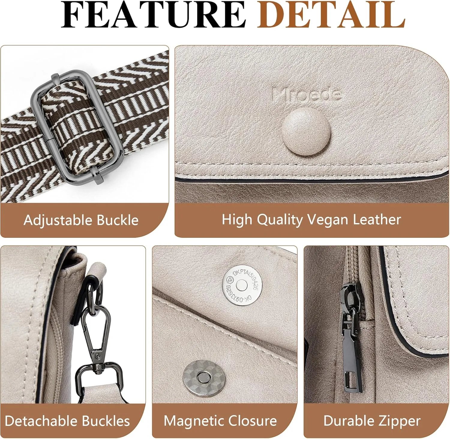 Quilted Crossbody Bags for Women 3-Pockets Crossbody Purses Vegan Leather Shoulder Handbags with Wide Strap