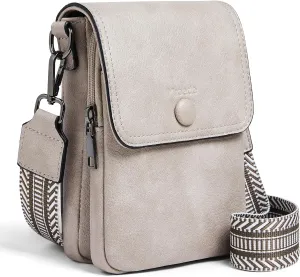 Quilted Crossbody Bags for Women 3-Pockets Crossbody Purses Vegan Leather Shoulder Handbags with Wide Strap