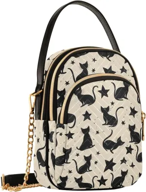 Quilted Crossbody Bags for Women Trendy, Women's Crossbody Handbags Butterfly Travel Cell Phone Purses Bags