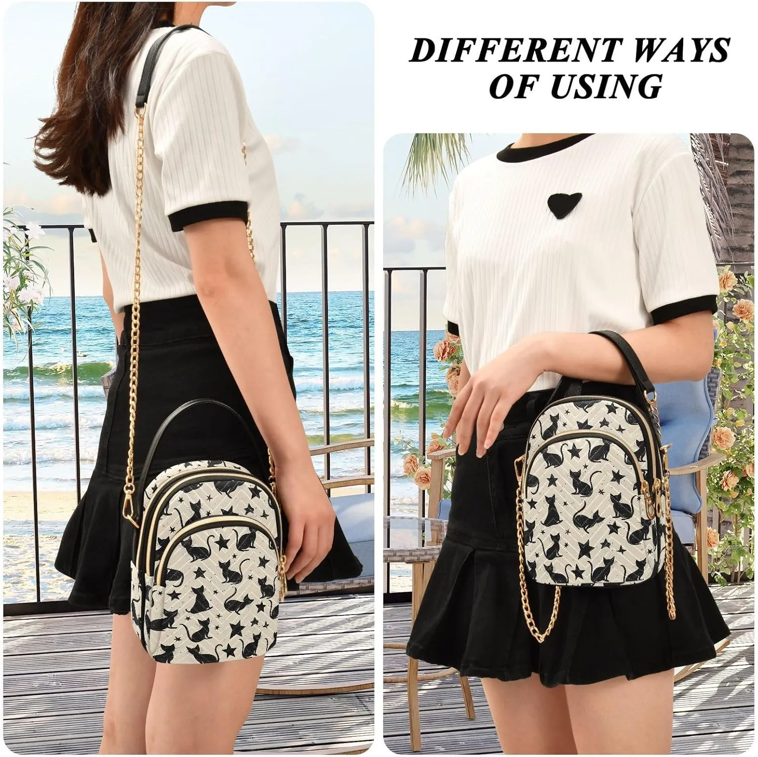 Quilted Crossbody Bags for Women Trendy, Women's Crossbody Handbags Butterfly Travel Cell Phone Purses Bags